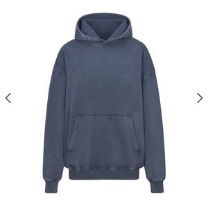 SKIMS Steel Blue Boyfriend Fleece Hoodie